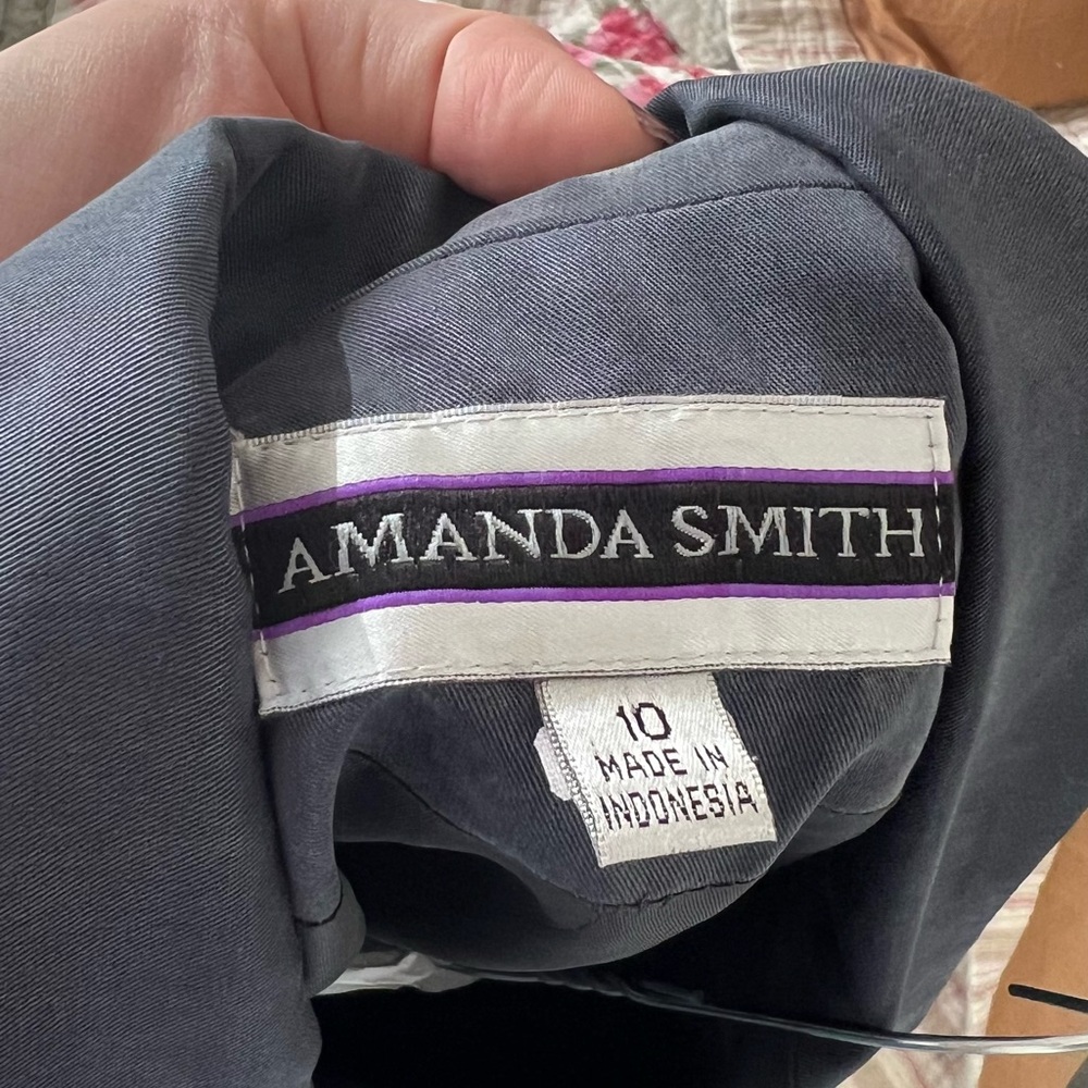 Structured Blue/Gray Blazer With Silver Hardware - image 4